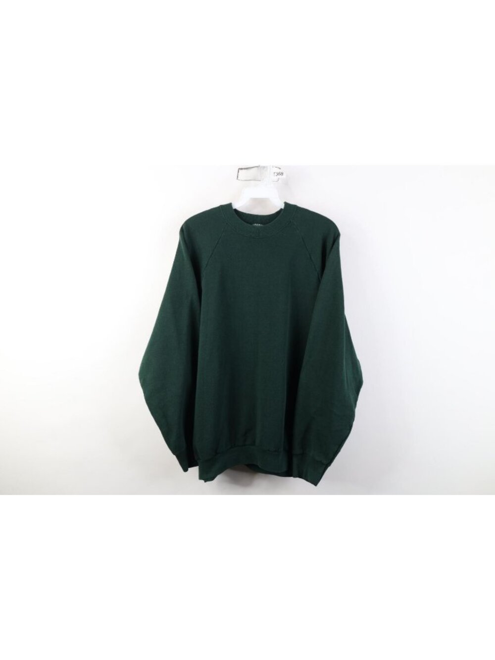 Vintage 90s Streetwear Mens XL Faded Blank Crewneck Sweatshirt Hunter Green USA